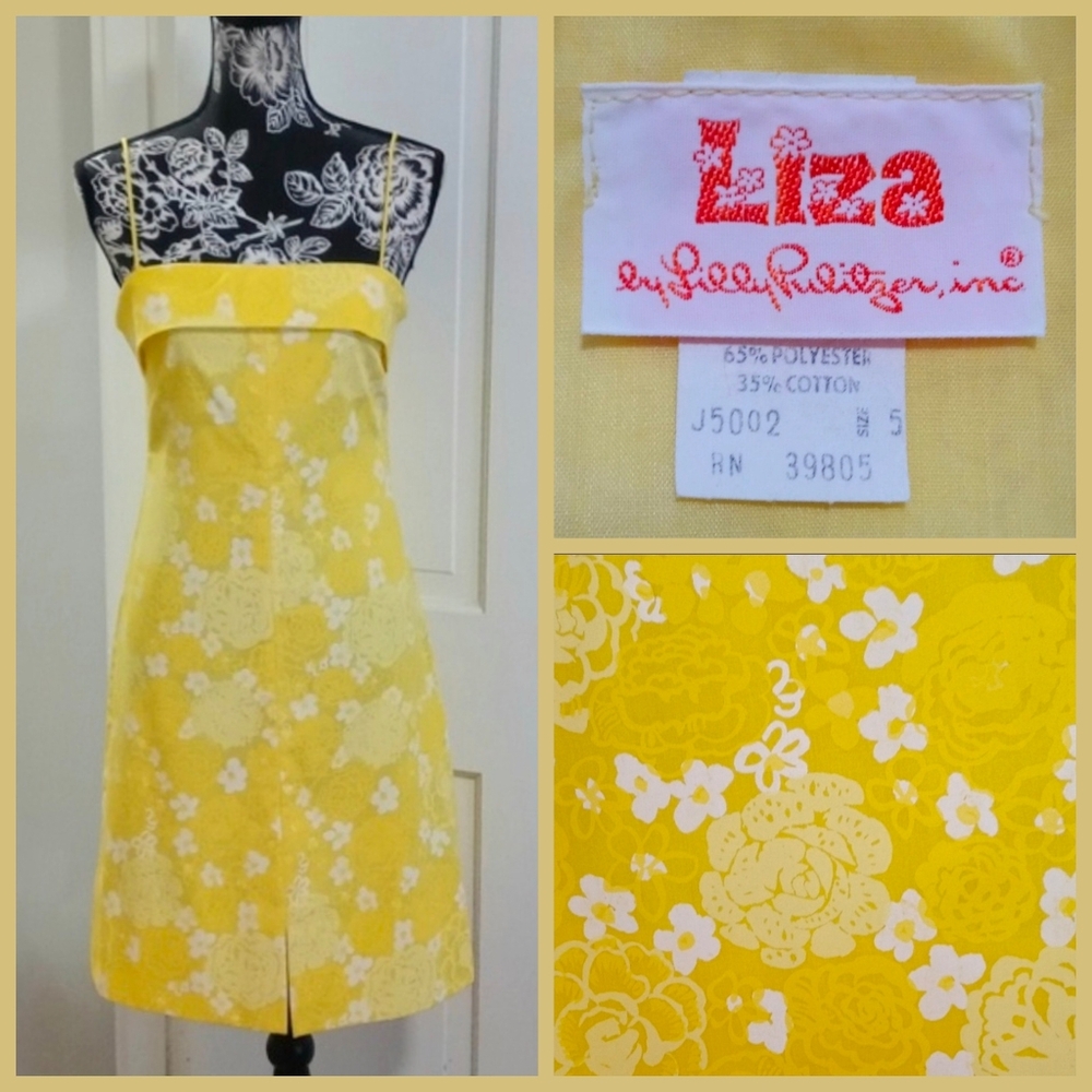 🌞Vintage 60s/70s "Liza" Lilly Pulitzer🌞 - Yellow/White Floral Sheath Dress